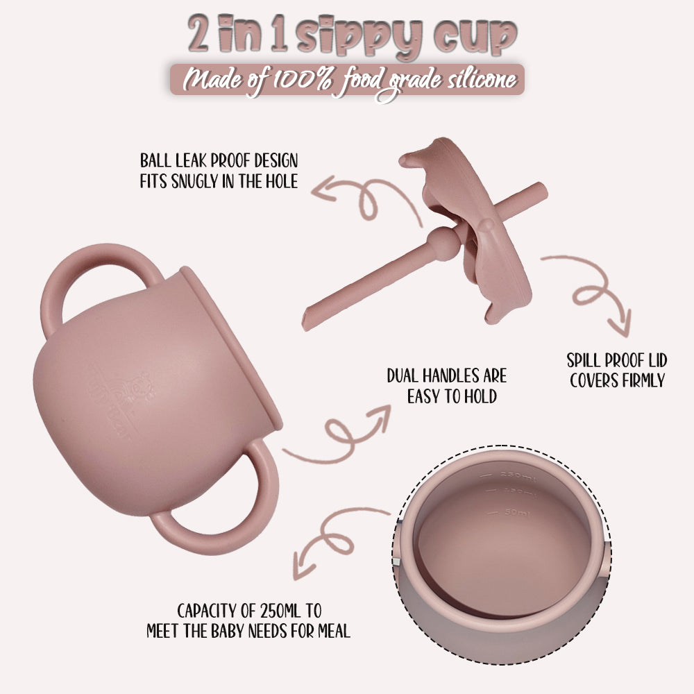 2 in 1 Honey Pot Sippy Cup - Rose Pink