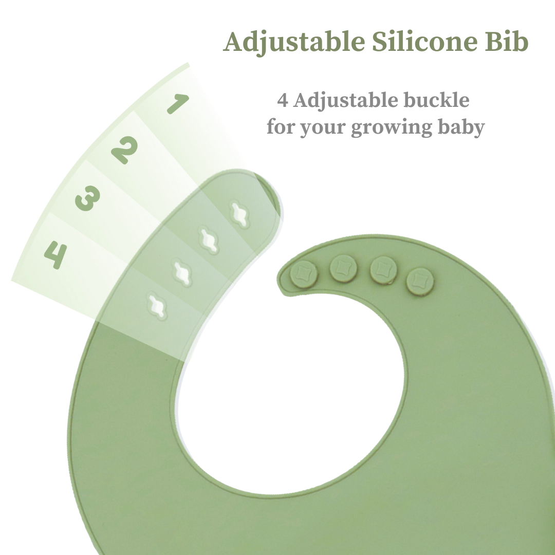 Silicone Food Catcher Bib - Olive