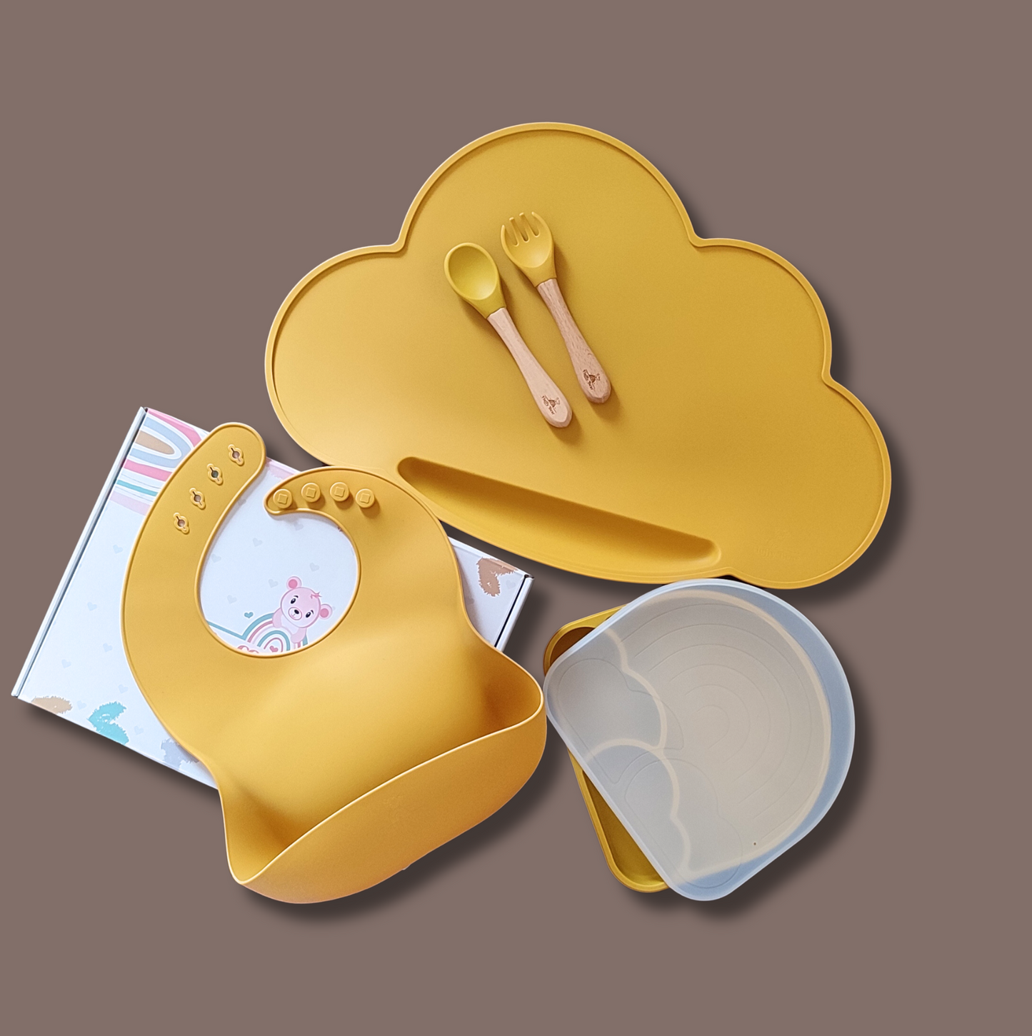 Silicone Baby Feeding Set - Weather - Mango