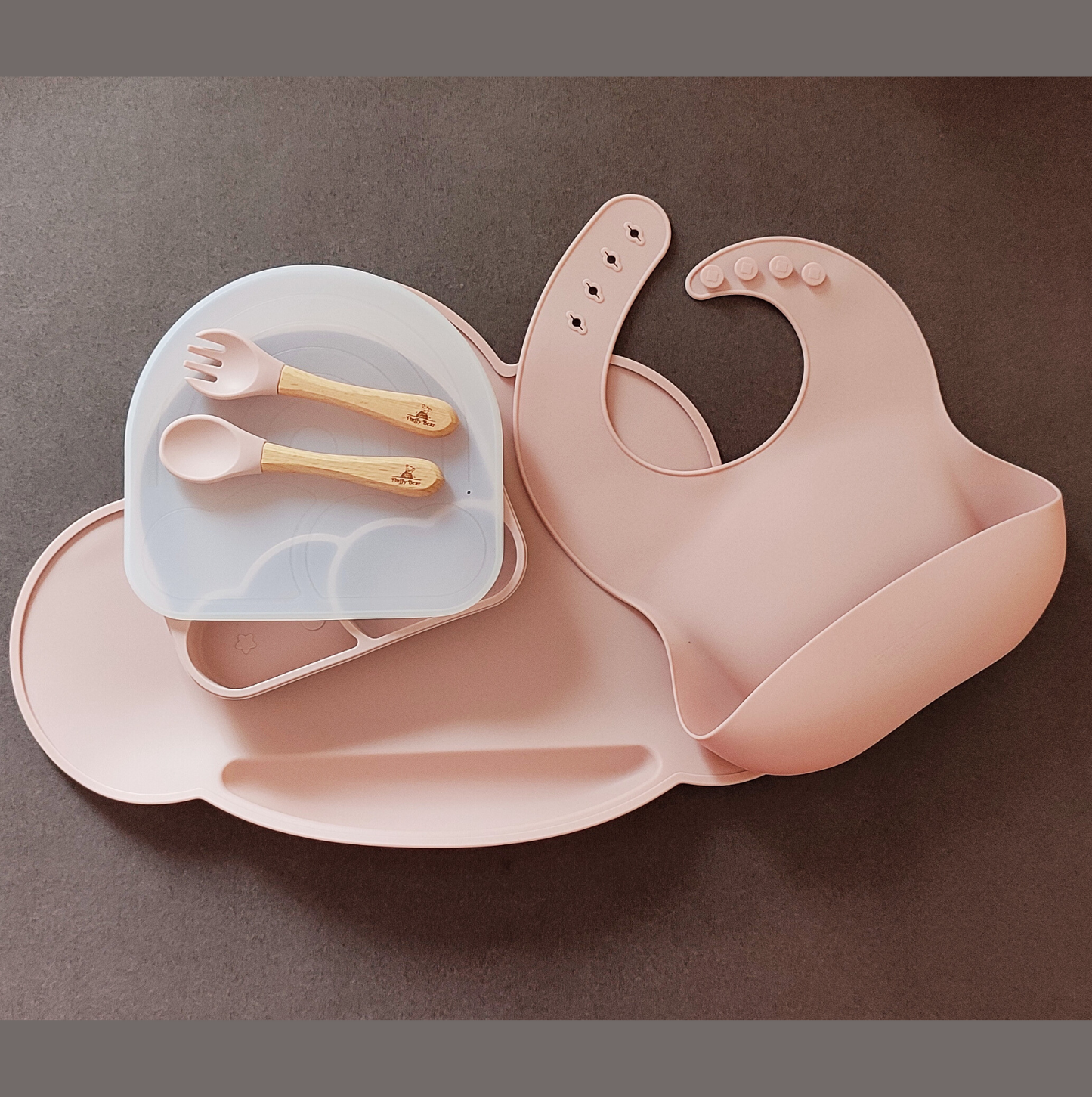 Silicone Baby Feeding Set - Weather - Rose Pink