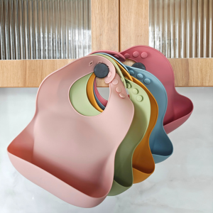 Silicone Food Catcher Bib - Rose Pink