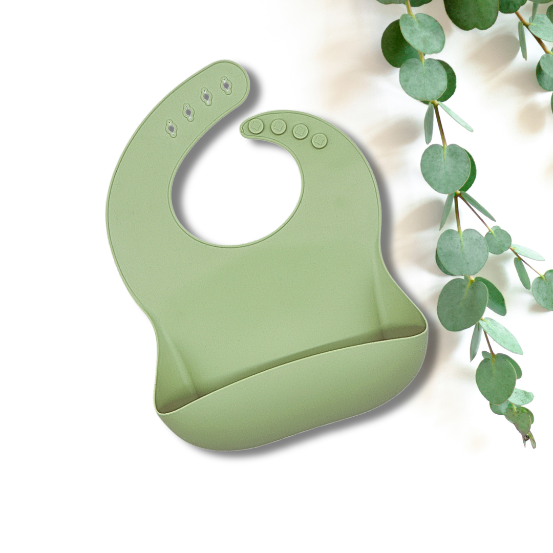 Silicone Baby Feeding Set - Dino - Olive