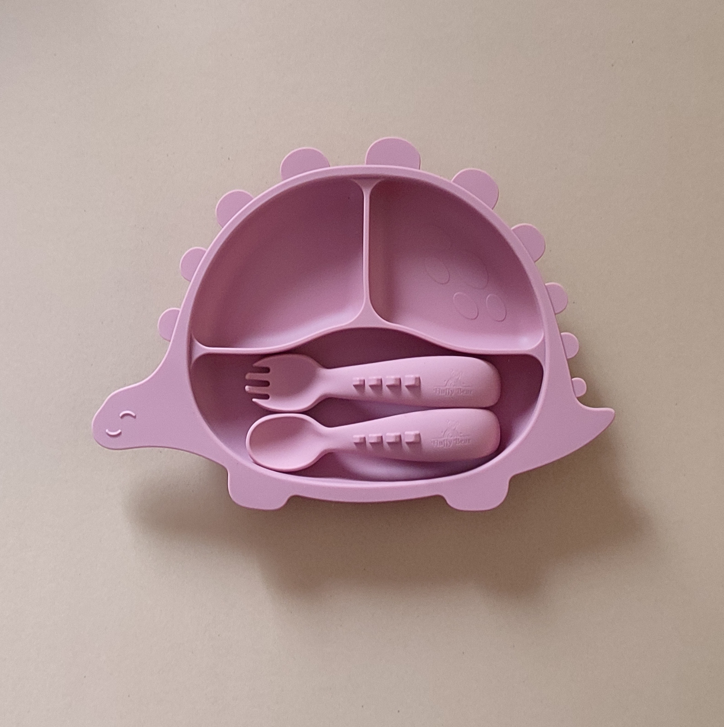 Silicone Divided Suction Plate (Dino) - Dark Pink