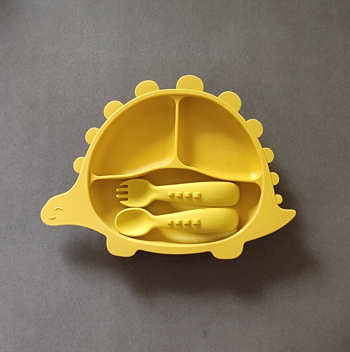 Silicone Divided Suction Plate (Dino) - Mango