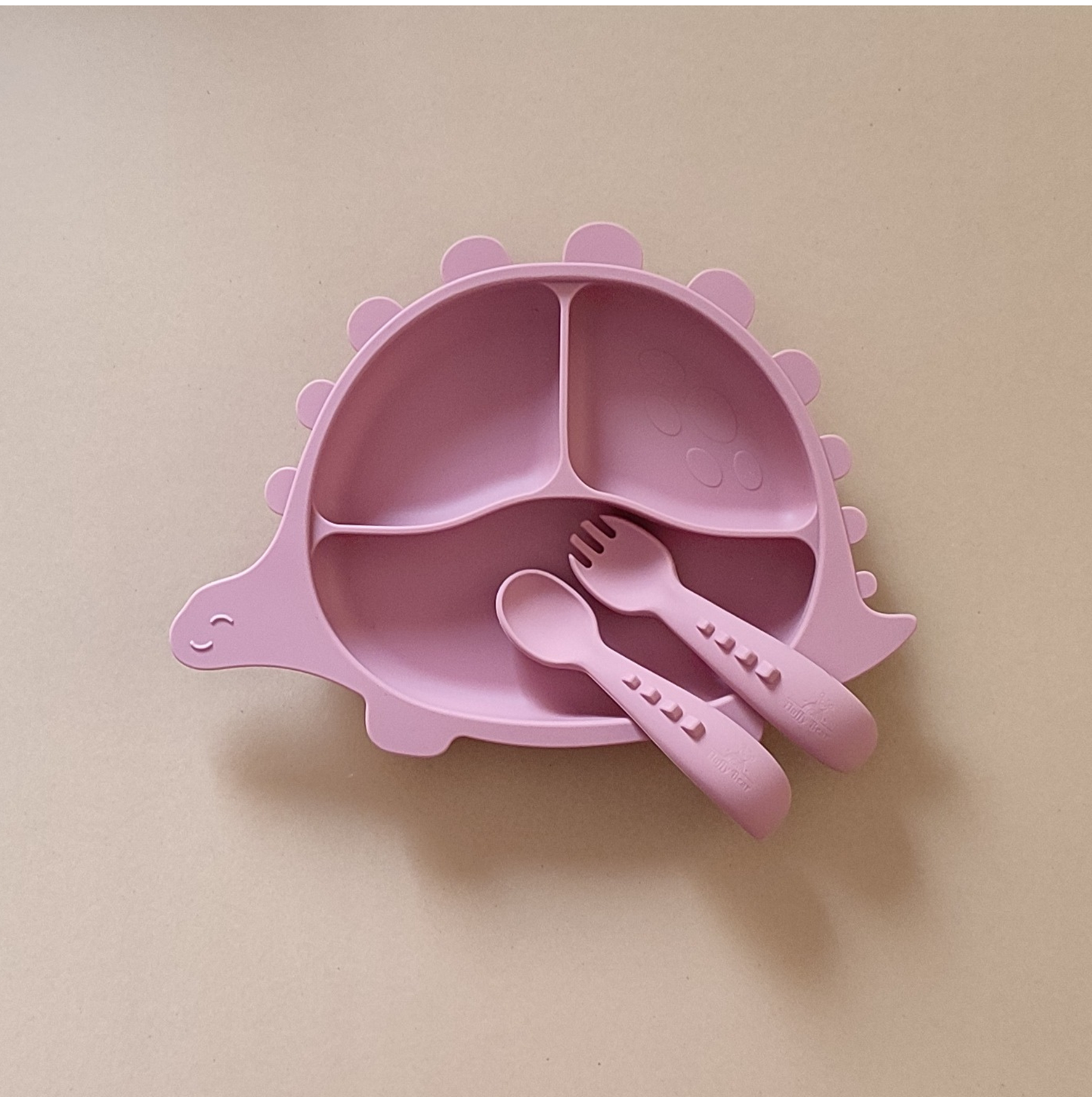 Silicone Divided Suction Plate (Dino) - Dark Pink