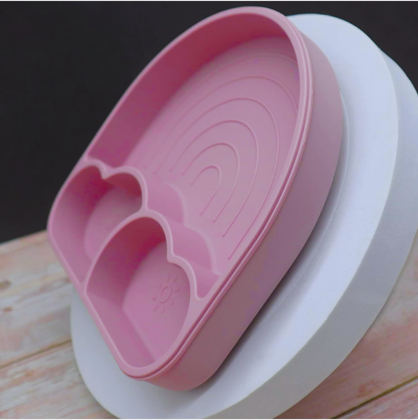 Silicone Divided Suction Plate (Rainbow) - Dark Pink