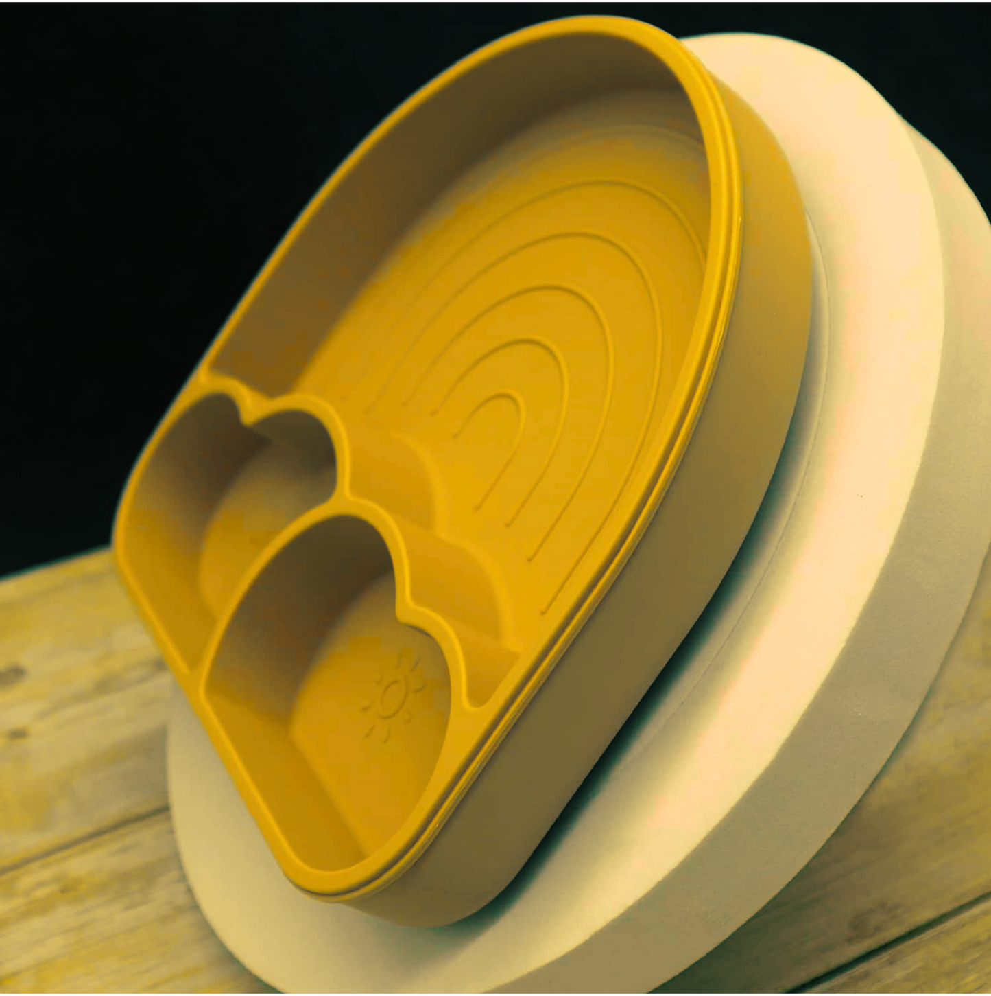 Silicone Divided Suction Plate (Rainbow) - Mango