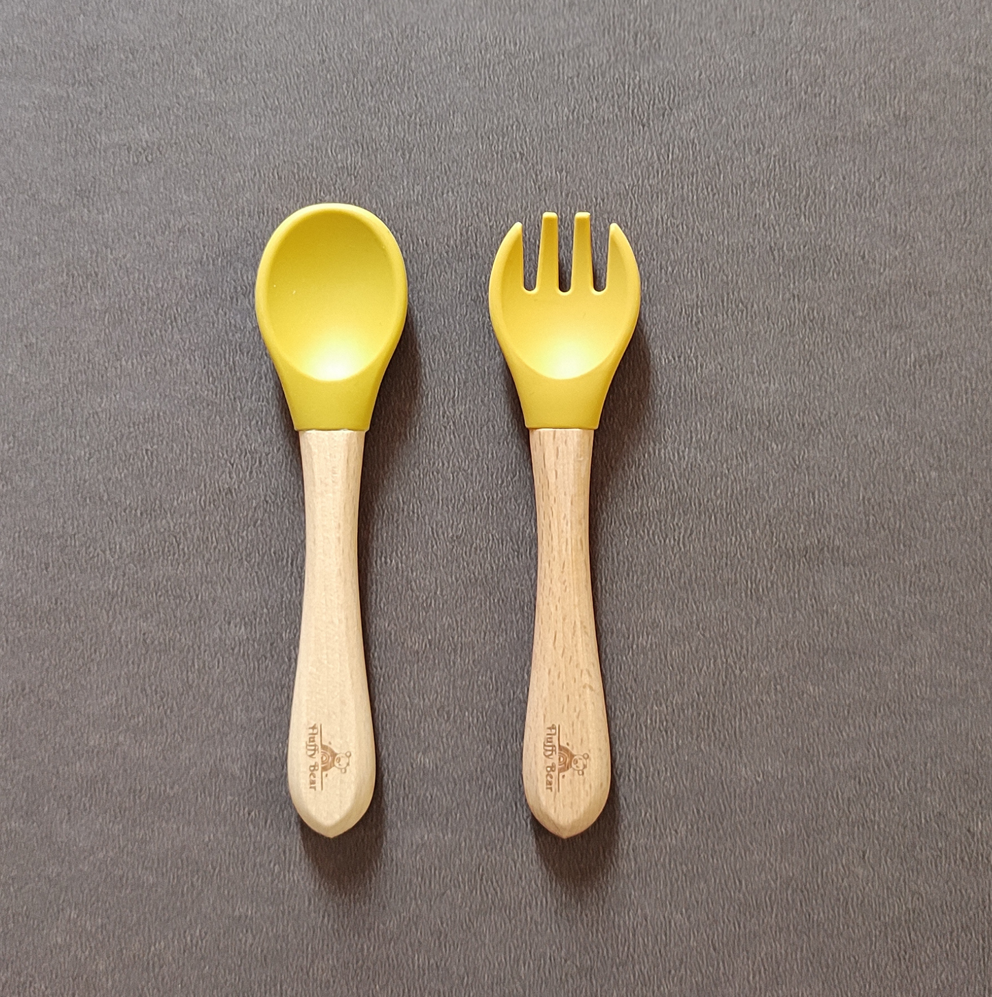 Silicone Wooden Spoon and Fork Set - Mango