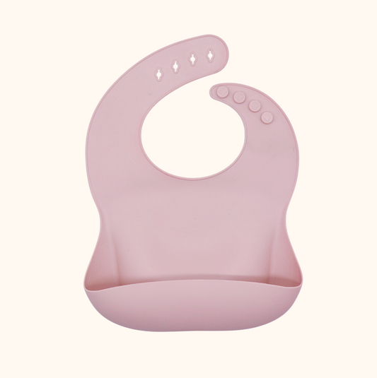 Silicone Food Catcher Bib - Rose Pink
