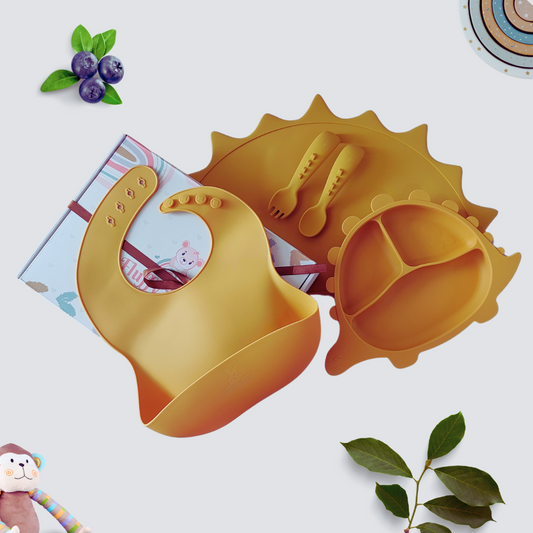 Silicone Baby Feeding Set - Dino - Mango