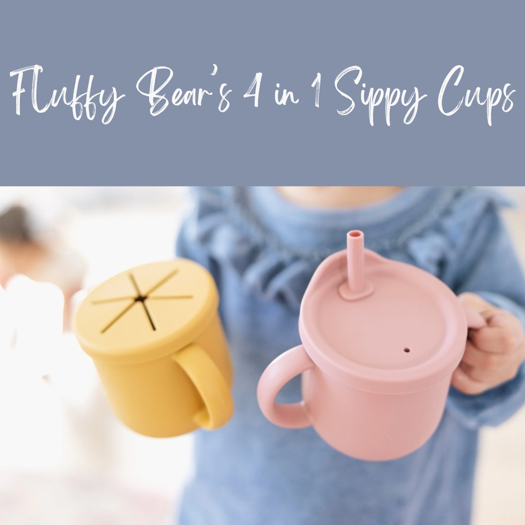 4 in 1 Silicone Sippy Cup with Snack Cup Lid - Dark Pink
