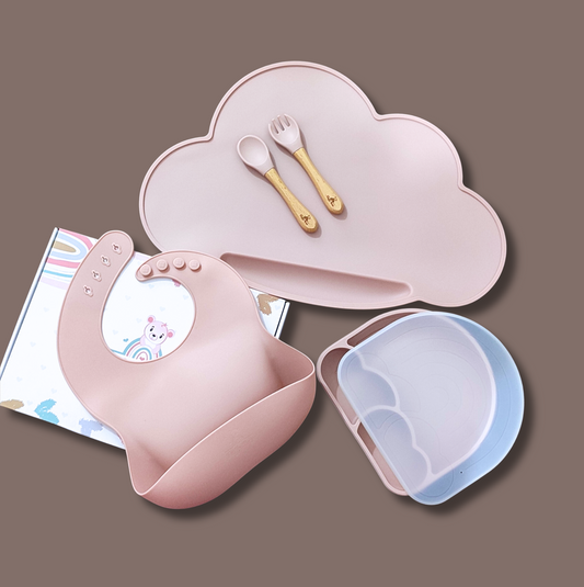 Silicone Baby Feeding Set - Weather - Rose Pink