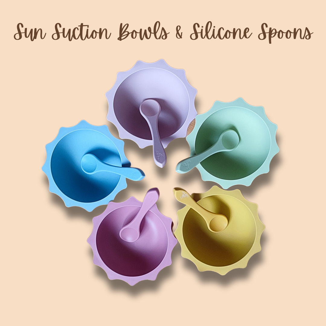 Silicone Sun Suction Bowl and Spoon Set - Olive