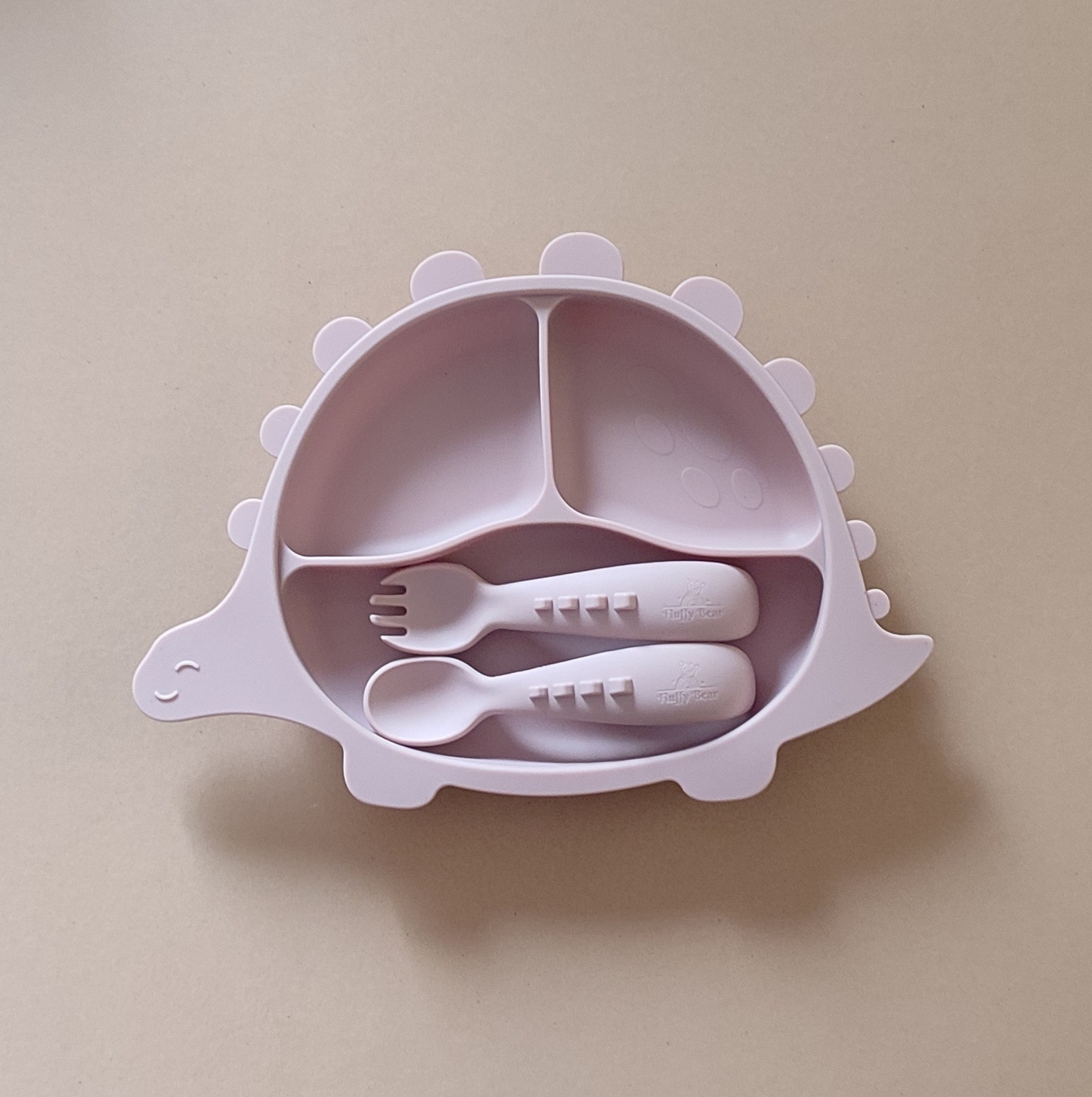 Silicone Divided Suction Plate (Dino) - Rose Pink