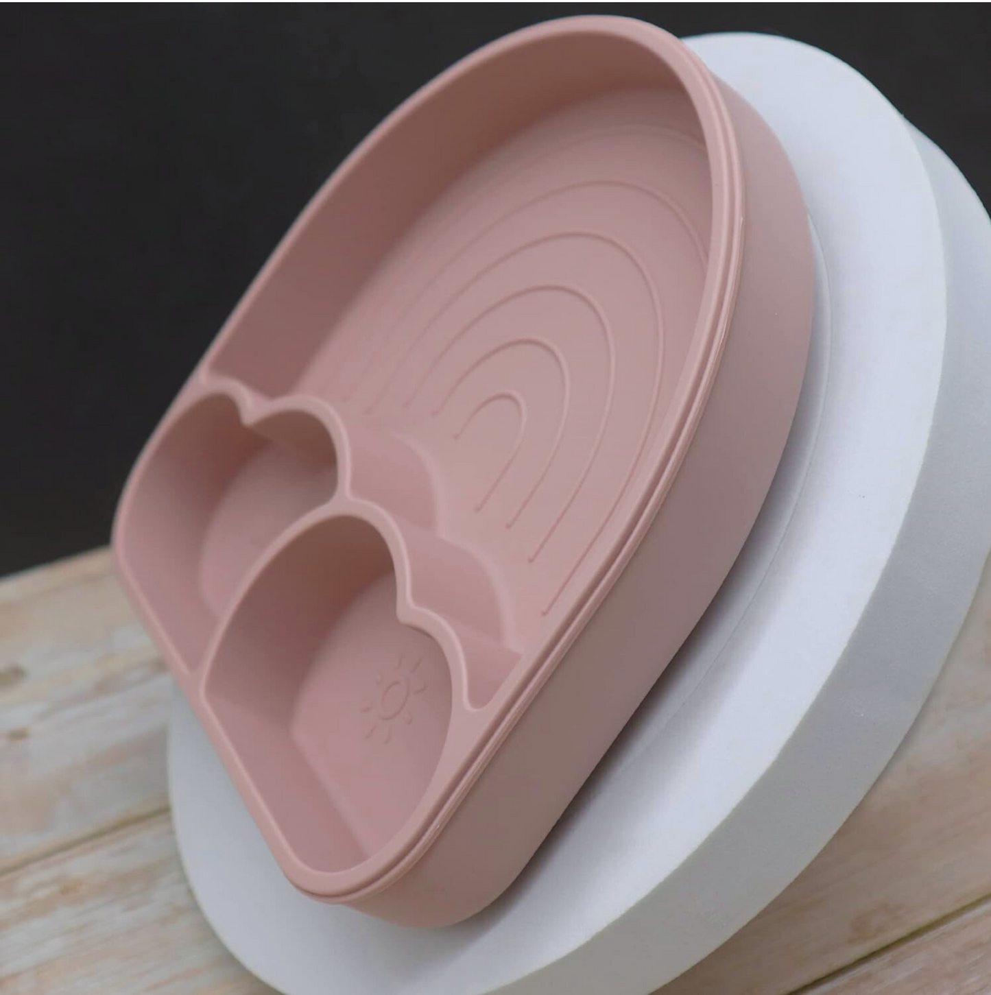 Silicone Divided Suction Plate (Rainbow) - Rose Pink