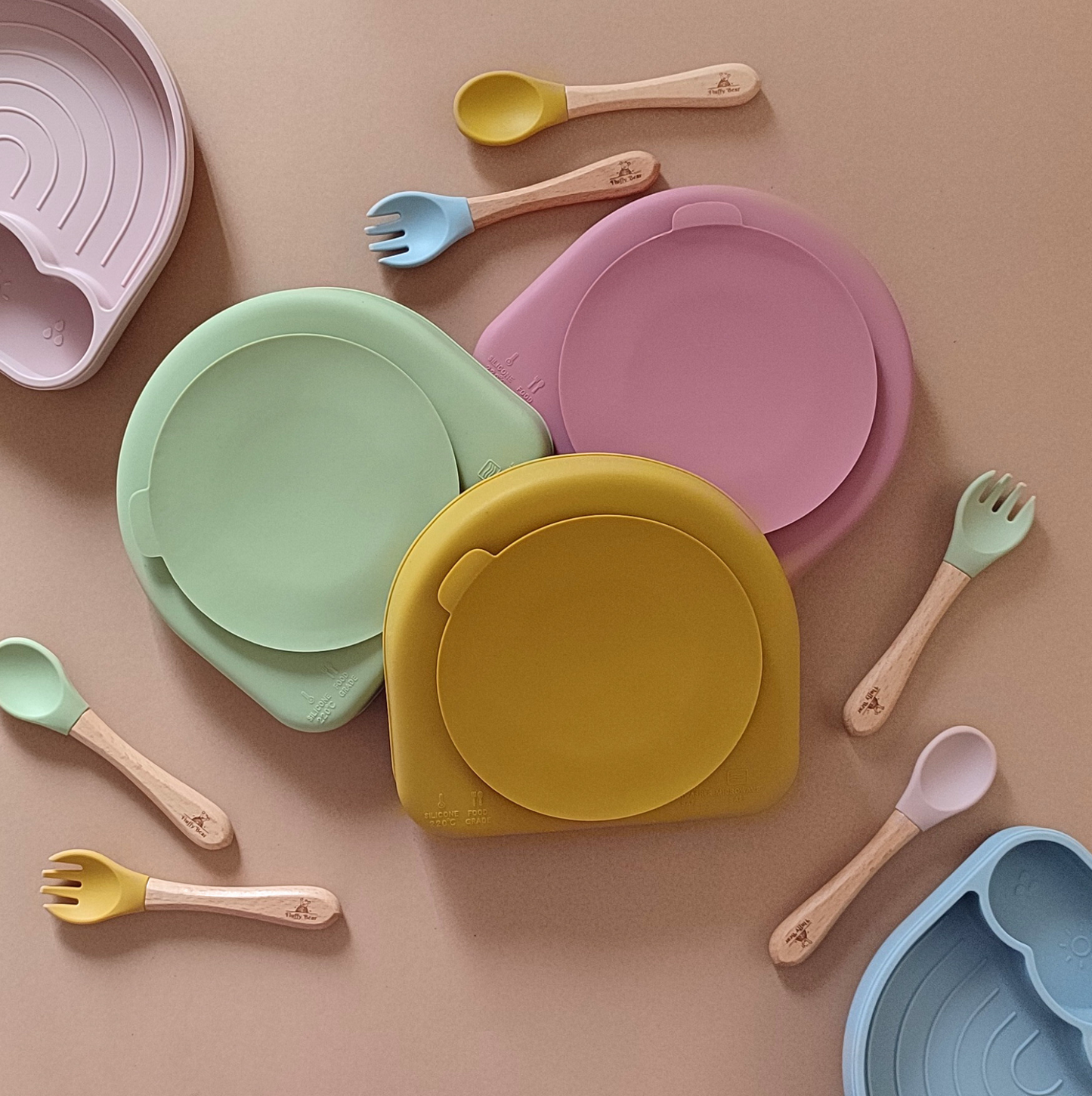 Silicone Baby Feeding Set - Weather - Mango